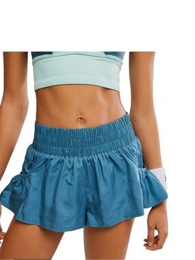 Free People Movement Get your Flirt On Teal Athletic Skort Shorts size Large